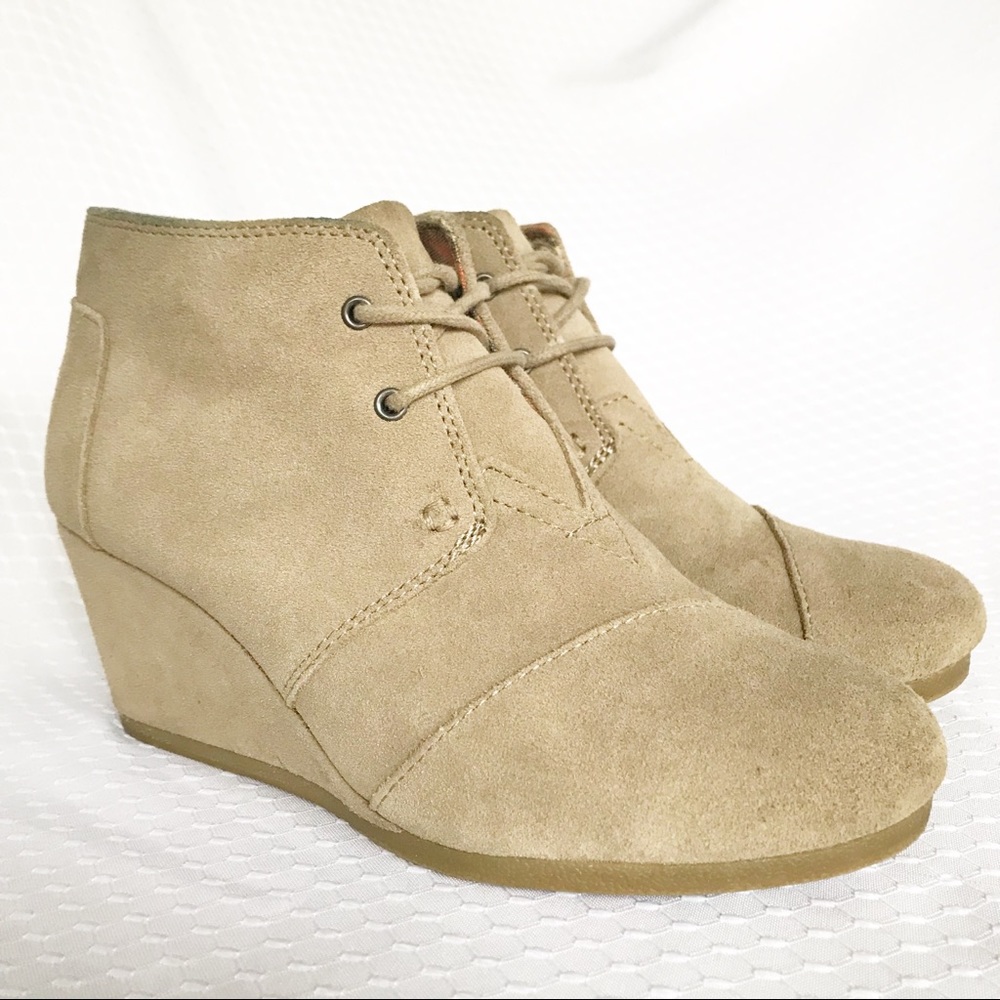 Toms Desert Wedge - Taupe Suede